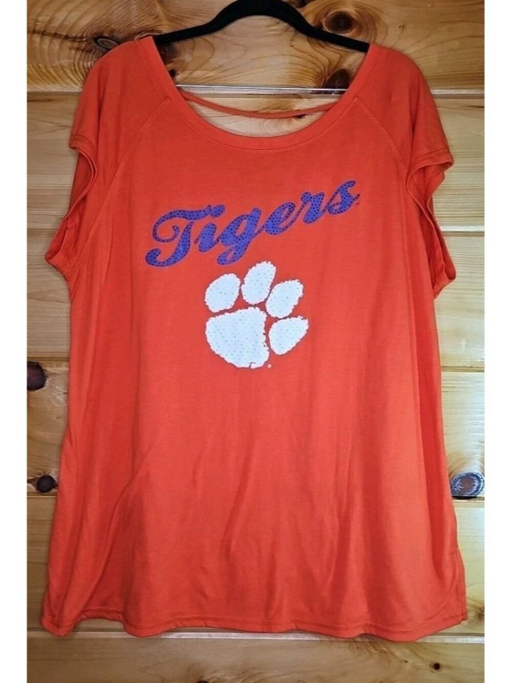 Colosseum Women's Plus Size 2X Clemson Tigers Rhinestone Bling Paw - Picture 5 of 8